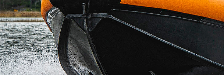 front of a boat on the sea